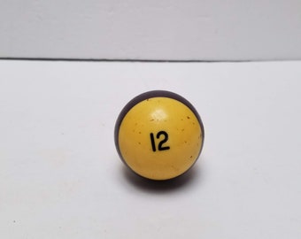 Vintage Pool Ball Billiard Table 2-1/4 Inches Purple Stripe Number # 12 Replacement Decor