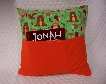 Woodland Ctritters Reading Book Pillow 14X14