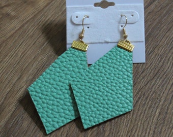 Naked Phoenix Leather Earrings - Seafoam Green