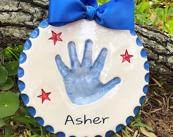 Toddler Handprint - Personalized Baby Handprint Mold - Custom Baby Heirloom - Handprint Keepsake Mold Kit - Personalized Handprint Art