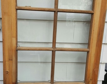 Vintage Wood Door, 10 Pane, Beveled Glass. Room Divider, Old Wood Door, Building Supply, Architectural Salvaged, Beveled Glass 32" x 80"
