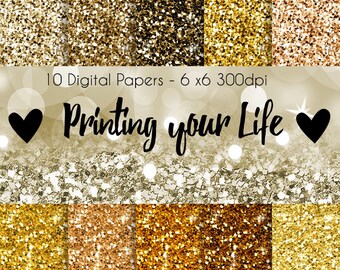Gold Glitter Digital Papers 10 jpg 300dpi