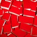 100 Bright Red Solid Hand Cut China Plate Mosaic Tiles