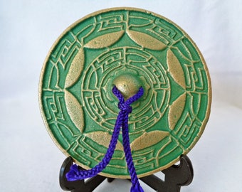 VJ493:Calligraphy Paper Weight,Japanese/Chinese Calligraphy Shodo Bunching Round Paper Weight,Cast Iron Paper Weight ,signed,made in Japan