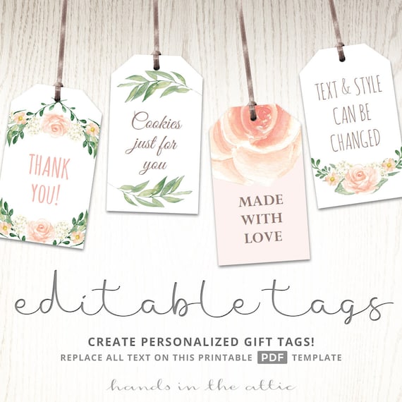 Printable baby shower labels editable gift tags bridal