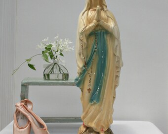 Large / Virgin Mary Statue / French Nordic Decor / Religous Statue / Madonna Statue / Catholic Statue / Mother Mary Statue / Religous Decor