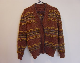 vintage slouchy novelty cardigan sweater