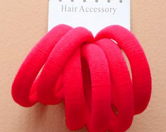 72 PLAIN FUCHSIA PONIOS, hair ponios. thick fuchsia pink hair elastics, endless elastics in jersey fabric. for D.I.Y. hair designs.