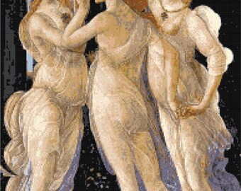 Three graces by Botticelli counted cross stitch kit