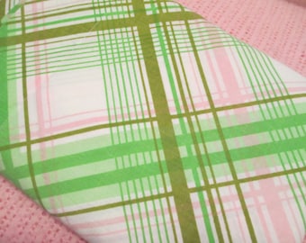 Pink & Green Striped Flat Sheet