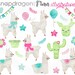 Llamas Clipart, Watercolor Llama clip art, Cactus clipart, fiesta clipart, llama illustration, Commercial License Included