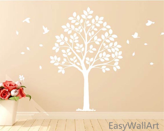 White Tree Wall Decal Vinyl White Tree Decals White Tree