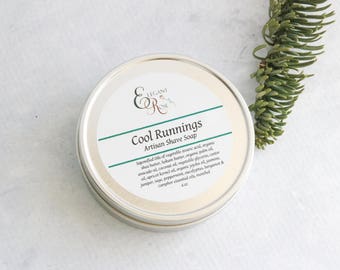Cool Runnings Shave Soap, Mens Shaving Soap Gift, Men's Shave Soap, Shaving Soap - All Natural Soap, Wet Shaving, Shaving Puck