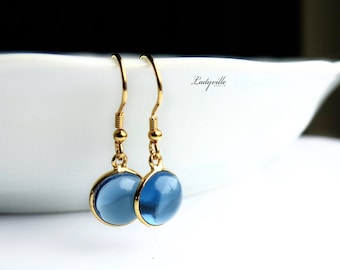 Earrings Sterling Gilded - Water Sapphire Iolite