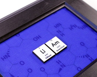 Chemistry Sign - Name - Personalized Gift - Science, Teacher, Graduate - Molecular Structure - By ShopGibberish