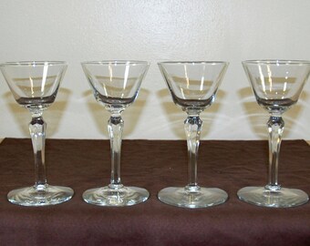 4 Libbey - Rock Sharpe Liquor Cocktails in 3001 - Paneled stem starred on top of stem