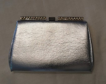 Silver and Rhinestone Evening Bag