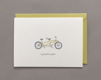 A Perfect Pair / Tandem Bicycle / Engagement Card / Wedding Card / Love Card / Relationship Card / Blank Greeting Card / Card Box