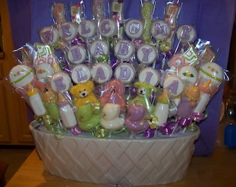 Custom listing 50 Pc. "Welcome Baby Eladia" Baby Candy Bouquet