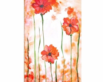 Three Orange Poppies Commission by Kristen Dougherty
