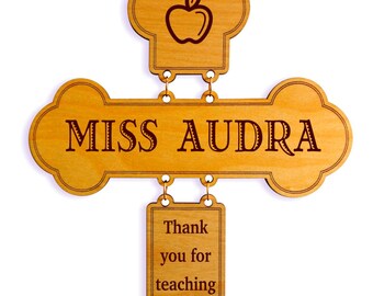 Custom Teacher Appreciation Wall Cross Gift, Personalized Thank you Gift, Teacher Gift, Awesome Teacher, Best Teacher Gift from Student.