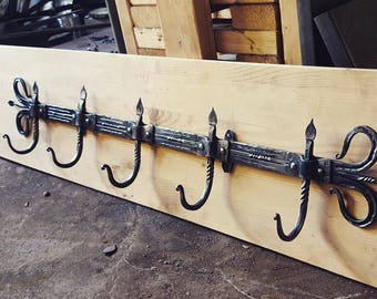 Wrought Iron Elegant Coat Hook Rack