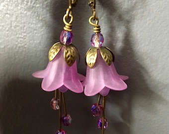 Bronze Lilic Lily Flower Earrings