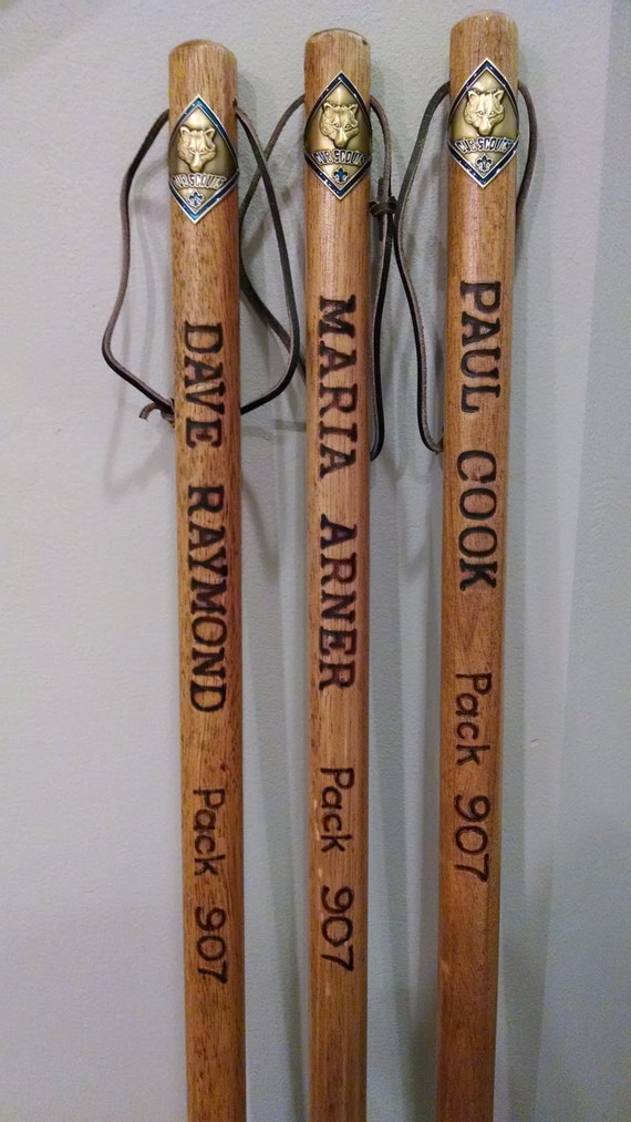 Personalized Cub Scout Wooden Hiking Walking Stick B.S.A. Wood