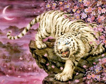 Bengal tiger beaded embroidery DIY kit beading on needlepoint kit DIY beadpoint
