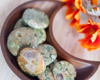 Rhyolite Palm Stone - Rain Forest Jasper Palm Stone - Natural Crystal - Gemstone