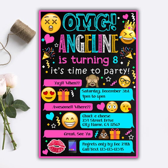 Emoji Invitations/ Emoji Birthday Invitations/ Emoji Birthday/