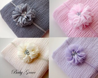 Newborn Headband and Wrap, Newborn Photo Prop, Newborn Girl Photo Outfit, Newborn Photography Prop, Newborn Swaddle, Wrap, Newborn Headband