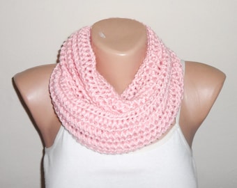 pink knit infinity scarf pink circle scarf loop scarf women accessories trendy scarf winter scarf gift for her