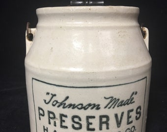 Antique H.A. Johnson & Co. of Boston Crock, early 1800s