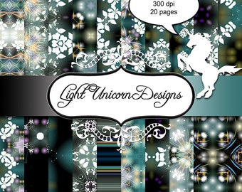 Snow Blossoms Digital Scrapbook Printable Paper