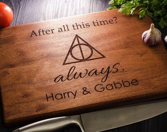 Harry Potter ALWAYS, Personalized Cutting Board, monogram cutting board, Family Sign, Custom cutting boards, Wedding Gift harry08