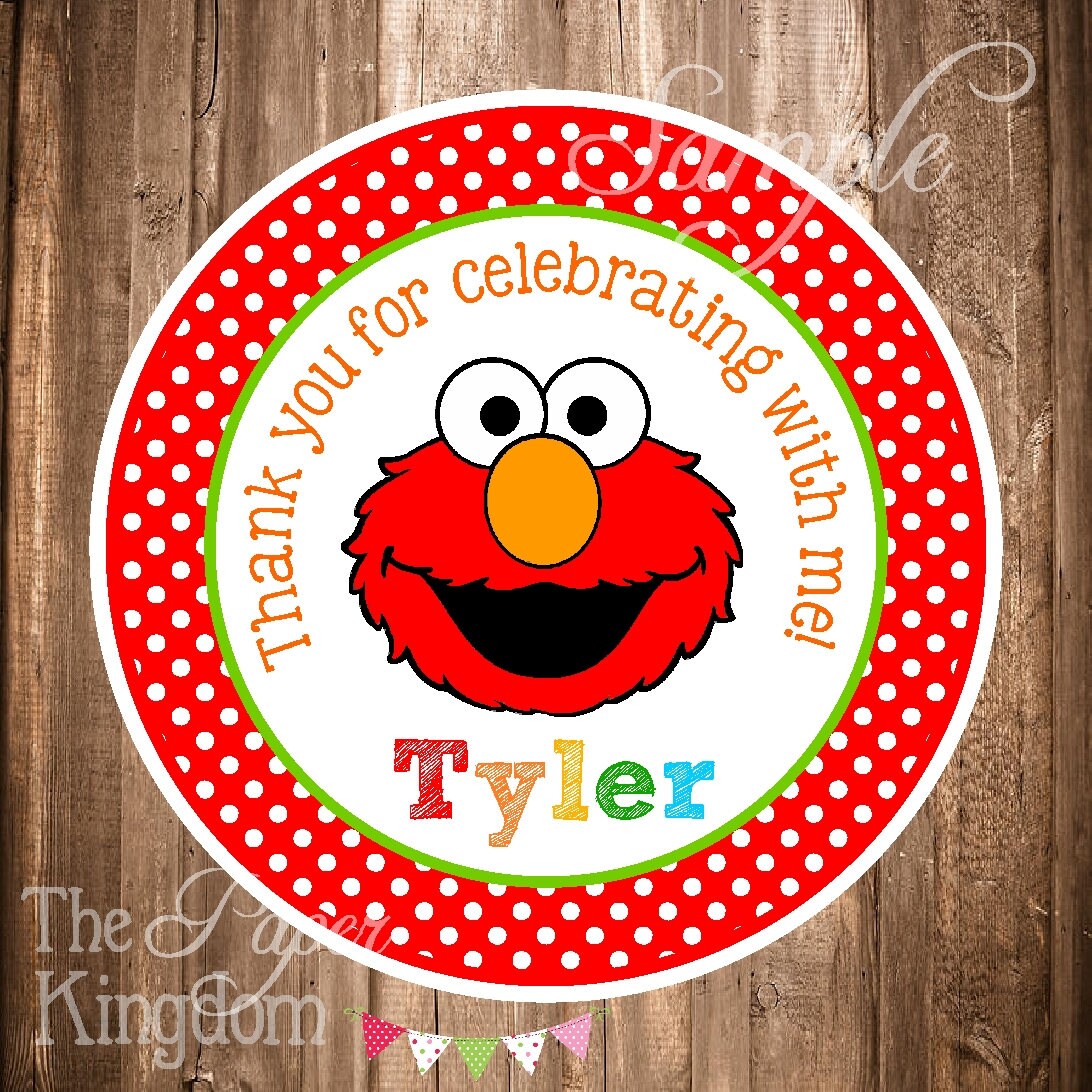 Elmo Gift Tags or Stickers PRINTABLE Elmo Favor Tags Elmo