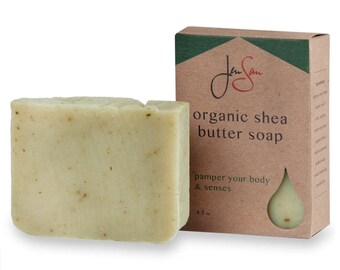 Mint Tea Natural Organic Herbal Soap Bar - Shea Butter - Vegan Friendly, Cold Process, 4.5 oz (128 grams)