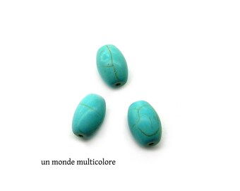 3 oval 17 x 11 mm veined turquoise beads