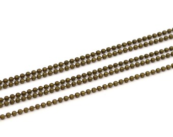 Chain antique bronze beads 1.5 mm