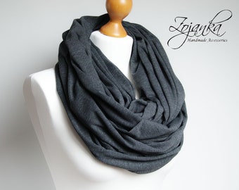 Oversized Infinity Scarf, GREY infinity scarf, Chunky large cotton snood, hooded circle Scarf, extra large Jersey Infinity scarf, gift ideas