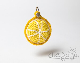 Key fob lemon lemon crocheted crochet