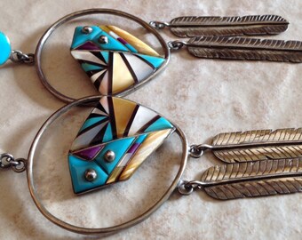 Vintage Long Zuni Earrings