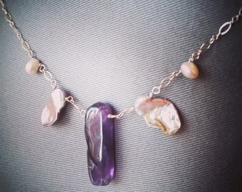 Amethyst and Freshwater Pearl Necklace