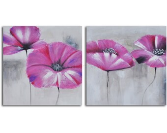 Hand painted Acrylic Painting set of 2 - 32" x 64" Gallery wrapped and stretched canvas art, abstract, textured , modern, large painting