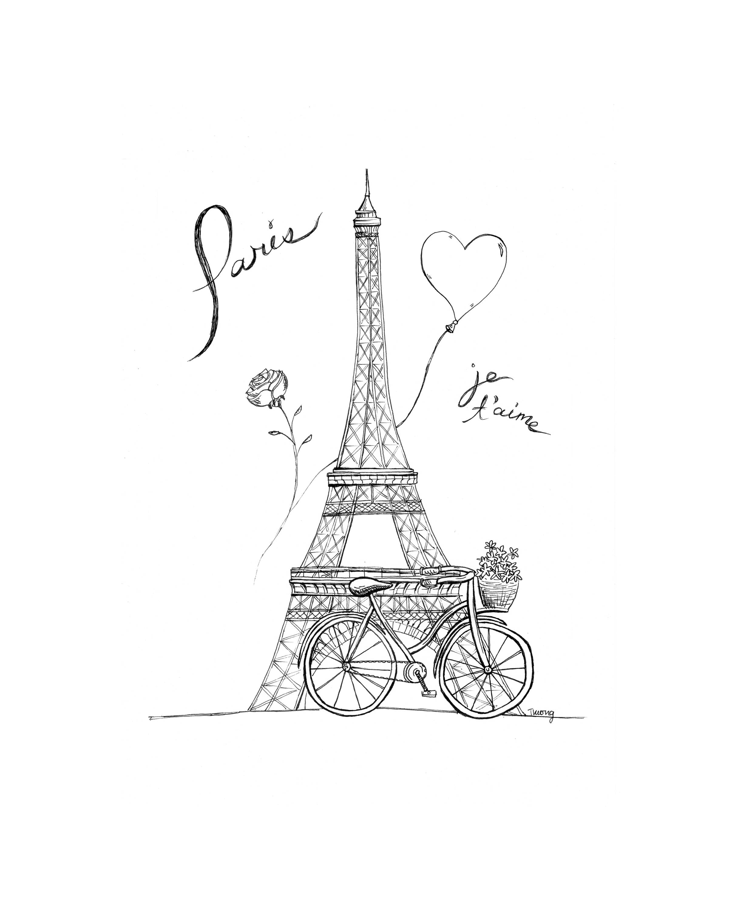Creative Framed Black And White Sketch Drawings Paris 
