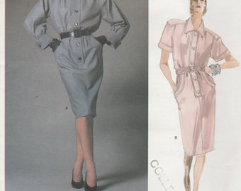 Vogue 1785 Paris Original Yves Saint Laurent- Womens Blouson Dress in 2 Variations - Size 14 UNCUT