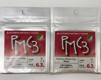 2 pcs set PMC3 6.3g (Silver weight), Silver Precious Metal Clay