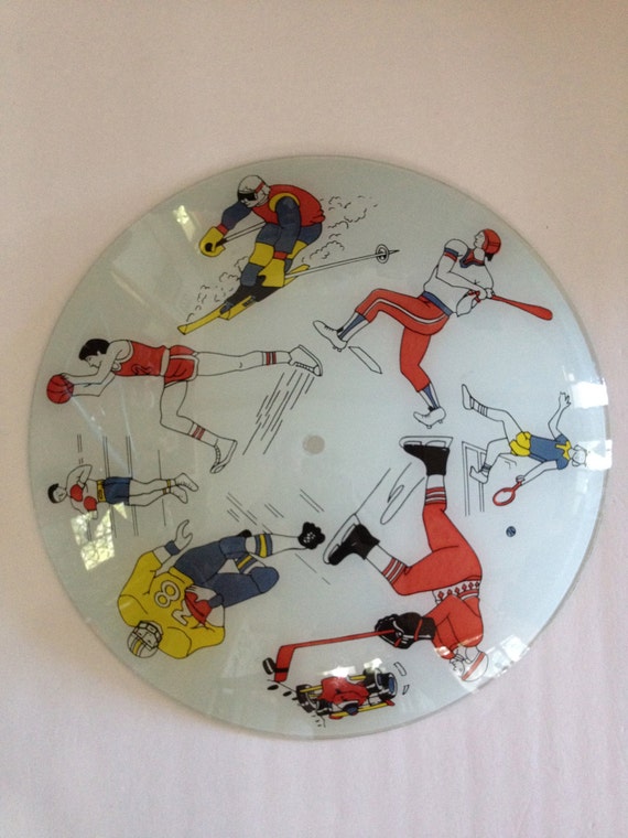 Vintage Sports Light Fixture Basketball Baseball Tennis