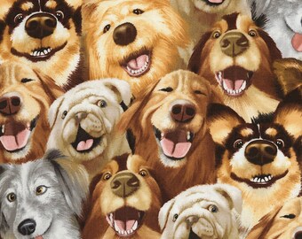 Novelty Fabric, Quilting Fabric By The Yard, Cotton Fabric, Dog Fabric, Fat Quarter, 1 Yard Fabric, Sewing Material, Timeless Treasures